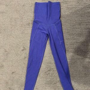 Spacedye Love the Bump Maternity Pocket Midi Legging - Ultra Violet Heather